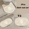 Non-slip Bath Mat Rubber Bathroom Mats U-shaped Bathroom Rug Absorb Water Toilet Rug Washroom Entrance Doormat Home Floor Carpet