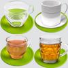 Modern Minimalist Solid Color Silicone Coaster Anti Slip & Anti Scalding Home Use Insulated Coaster with Circular Design