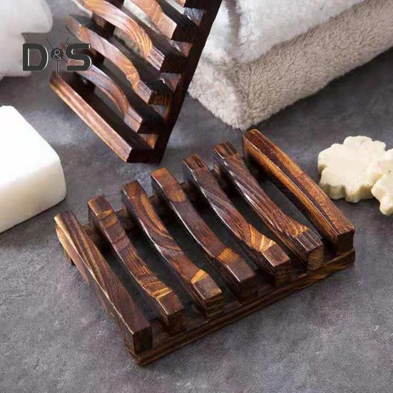 Soap Box Holder High Durability Not Easily Deformed Easy To Clean Bamboo Case Tray Decorative Wooden Soap Drain Holder