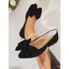 New flat-bottomed casual single shoes women's large-size bow-pointed lazy shoes tm