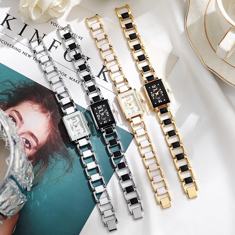 Women's Ceramic Strap Quartz Watch with Luxury Bracelet