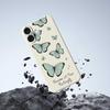 For iPhone 17 Case Green Butterfly Pattern Printing Straight Edge TPU Phone Back Cover