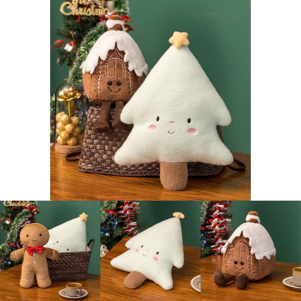 Adorable Christmas Gingerbread Man Plush Toy Pillow Doll Ornament