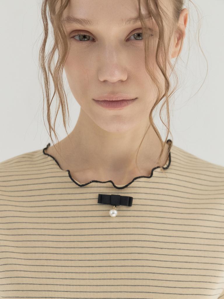 SORRY, TOO MUCH LOVE Paris Morning Stripe Top_Yellow