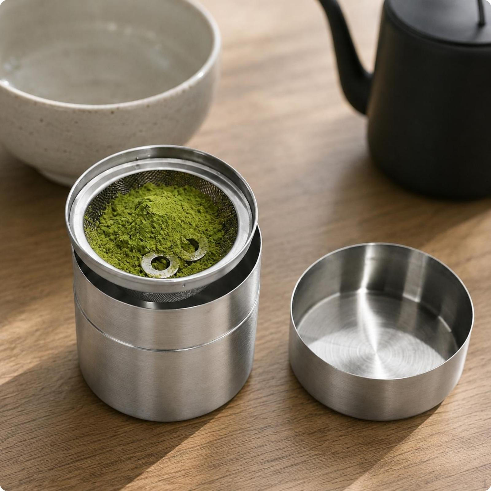 304 Stainless Steel Storage Canister Brushed Finish Cylindrical