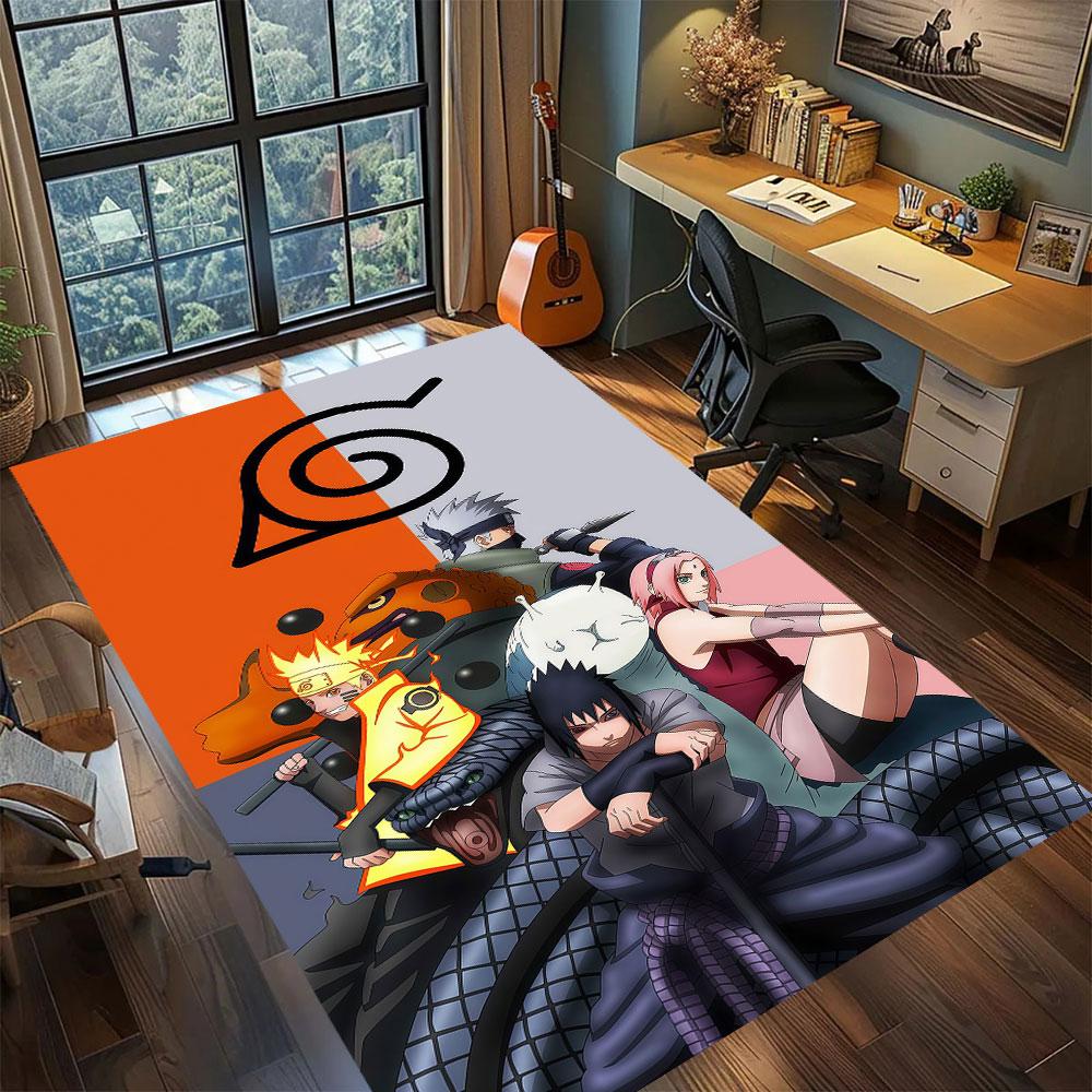 Naruto Anime Charakter Teppich für Wohnzimmer Schlafzimmer Heimdeko Coole Filmmatte Spielbodenmatte