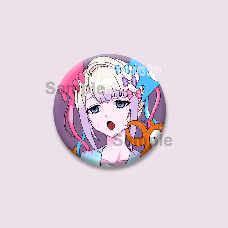 Pop Game Needy Streamer Overload Button Pins Cartoon KAngel Cosplay Badge Ame-chan Round Brooch Bag Hat Decor Jewelry Toys Gifts