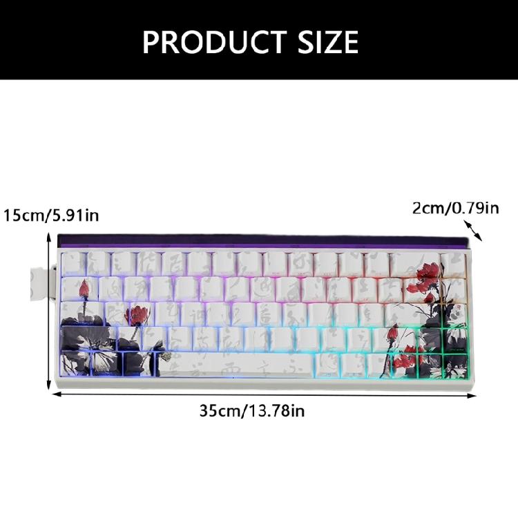 Professional PBT Keycaps MXes 60/68Keys Dyes Sublimated Plums Flower Pattern Ergonomic OEM Profile Computer Access
