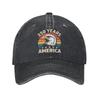 USA Th Anniversary American Baseball Caps Casual Distressed Denim Washed  Sun Cap for Unisex Women Outdoor Adjustable Fit Cap