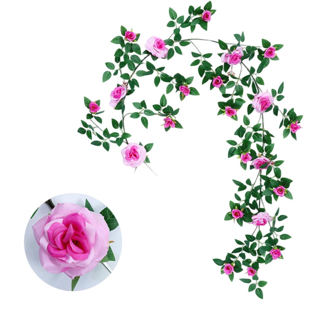Guirnalda de Flores Artificiales de 1.8m, Guirnalda de Flores Falsas, Flor de Plástico, Cubre Tubos, Decoración de Balcón