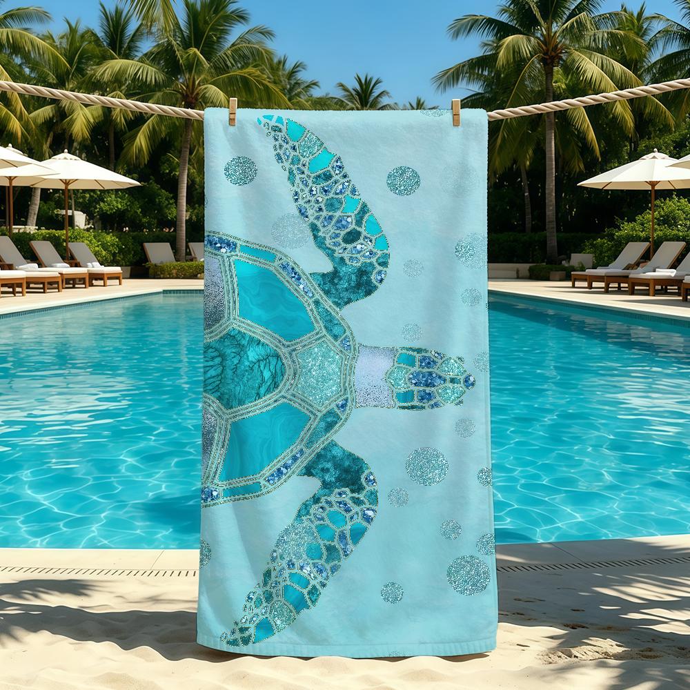 Ocean Turtle Cool Cute Towel For Outdoor Camping Beach Towel Super Absorbent Quick-Drying Summer Towel
