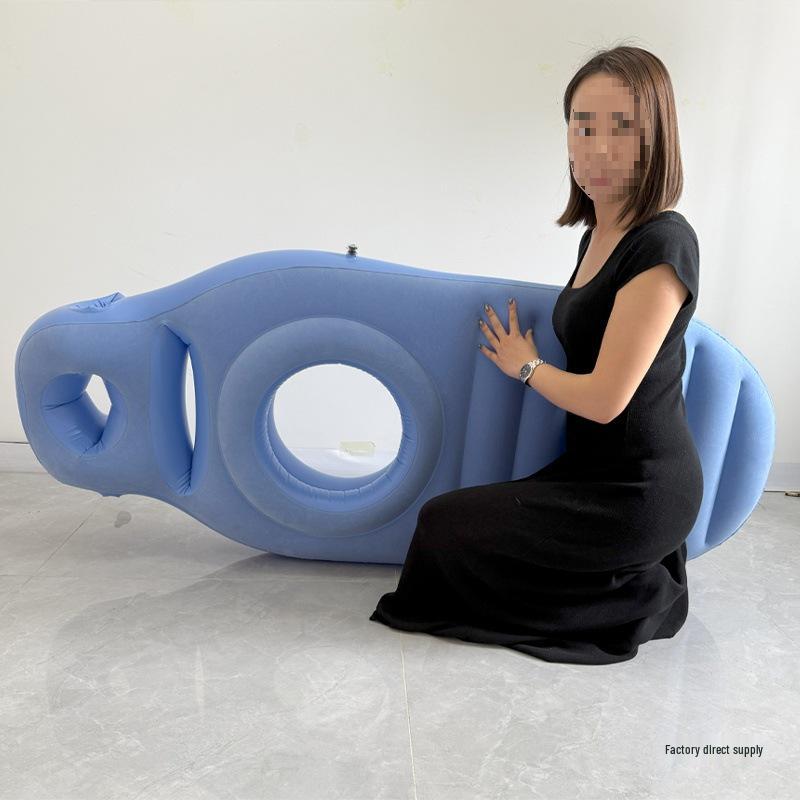 Eco-friendly PVC Inflatable Pregnant Woman Cushion - Comfortable Flocking Recessed Sleeping Pillow Pad
