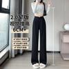 Suit pants women's pants spring and summer new drape straight pants medium and small black wide-leg pants