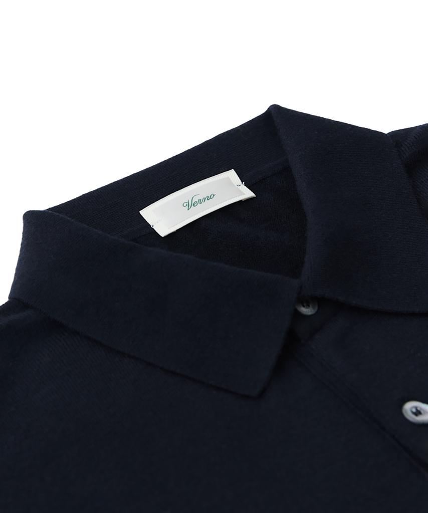 VERNO 26Ss Cashtouch Short Sleeve Polo Knit Dark Navy