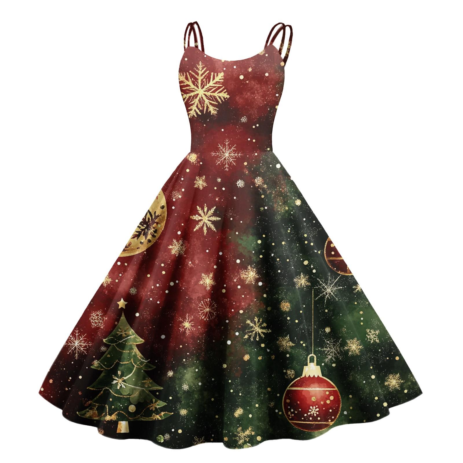 

Женское сексуальное облегающее платье с принтом рождественской елки в стиле панк-ретро с открытыми плечами XL киноварь