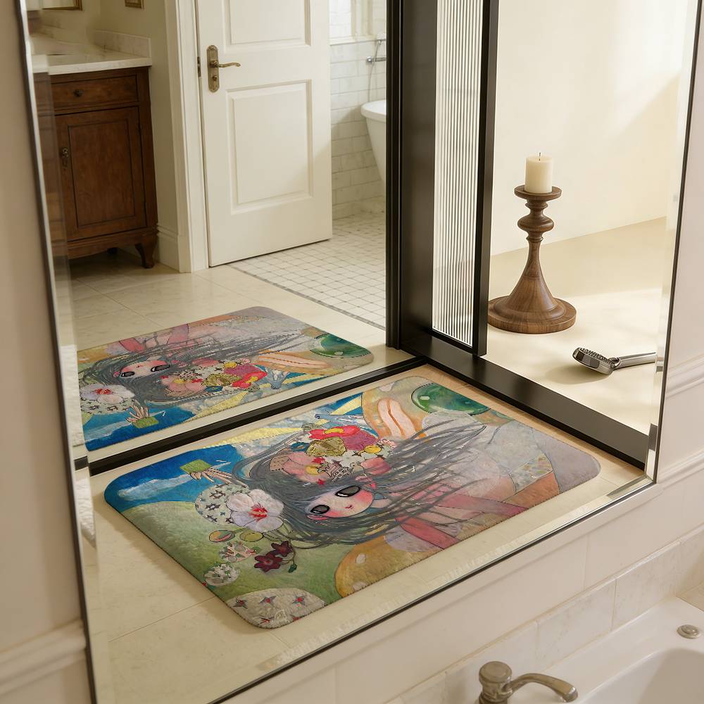 A-Aya T-Takano Art Bathroom Mat Kids Room Bedroom Decoration Balcony Anti-Slip Doormat Living Room Welcome Rug