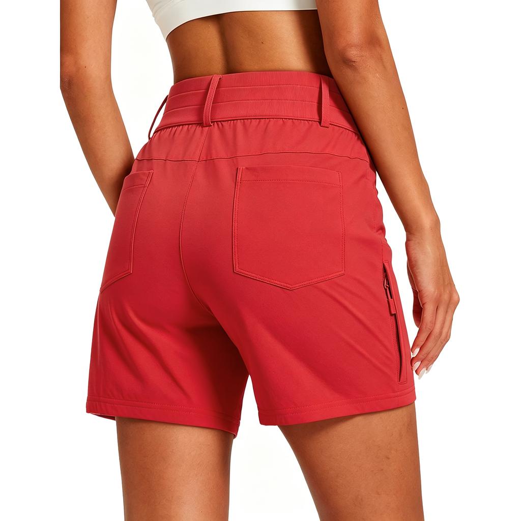 Leichte Wasserdichte Sportshorts für Damen mit Taschen Schnelltrocknendes Atmungsaktives Gewebe Bequeme Passform Outdoor-Sport Freizeitkleidung