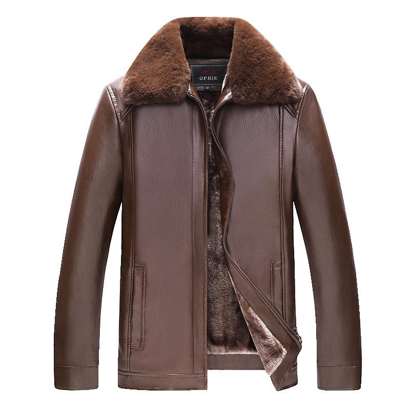 

Осень и зима Новая кожаная куртка мужская утолщенная куртка большого размера мужская кожаная куртка XXXL