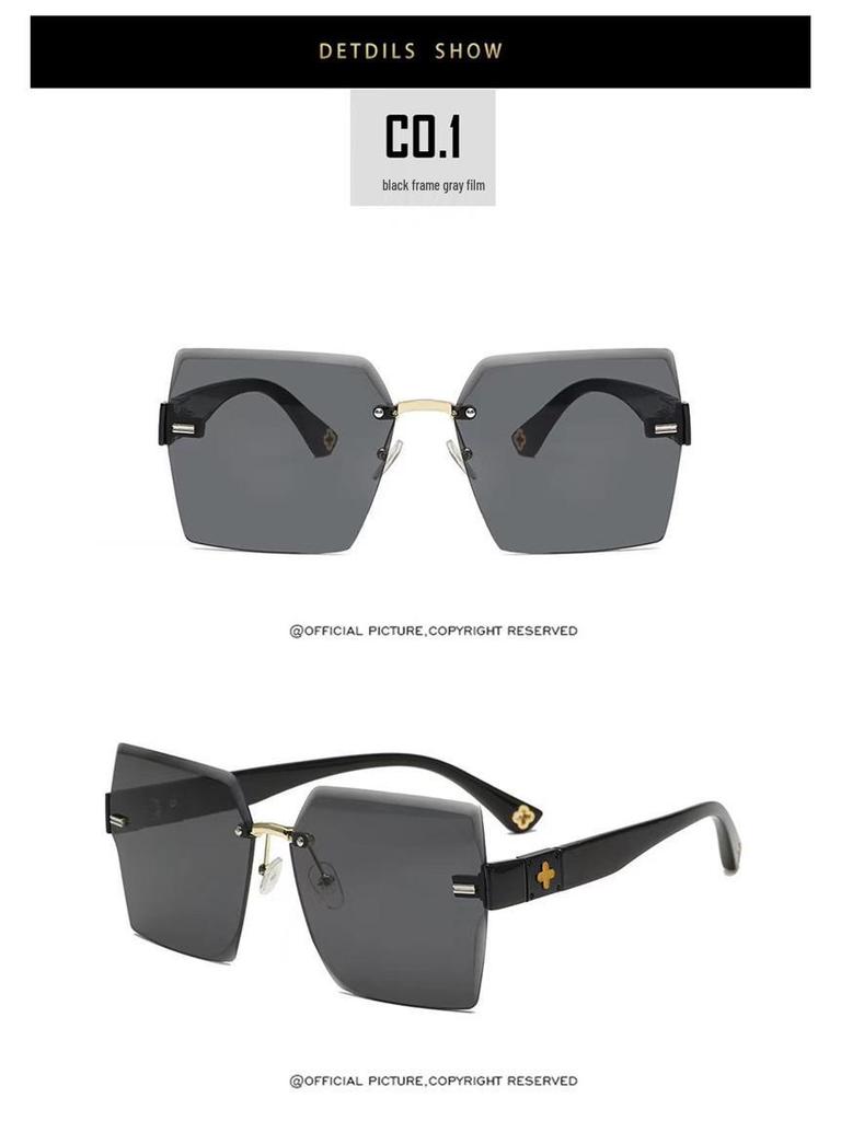 2024 High-End Women's Anti-UV Sunglasses for Driving - Stylish Big Face Slimming Design