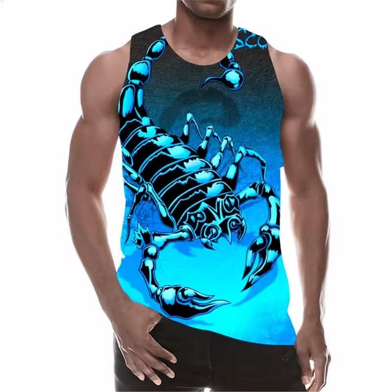 Scorpion 3D Printed Tank Tops Men's Fashion Streetwear Oversized Sleeveless Tank Top Bodybuilding Fitness Gym Vest Man Clothing