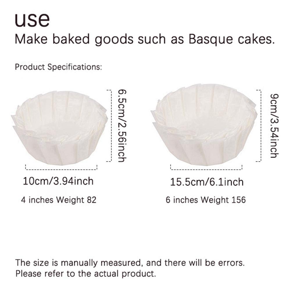 50 kusů Vložky do dortových forem Nepřilnavý & Olejivzdorný & Vodotěsný Pečicí papír