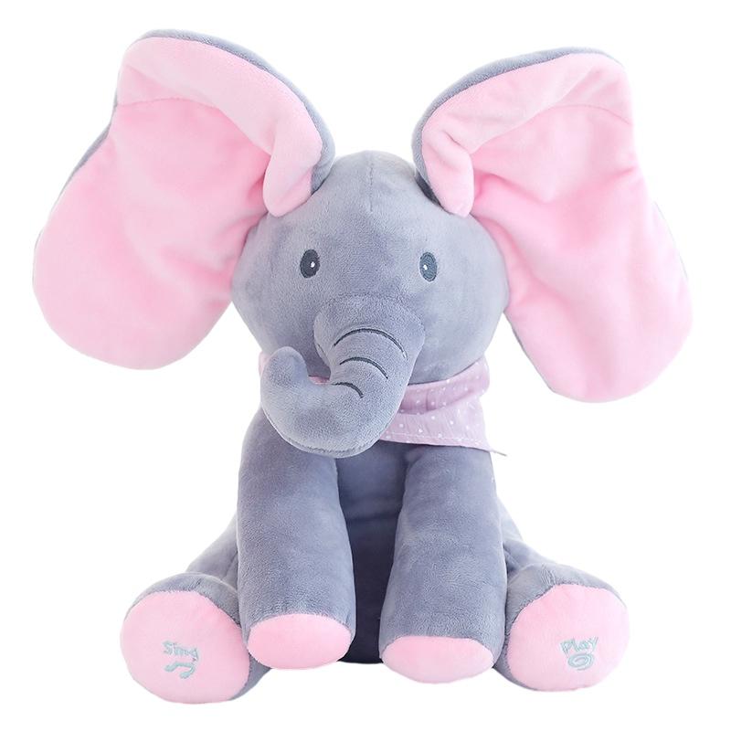 Elephant Plush Toy For Kids Soft And Cuddly Stuffed Animal With Music And Sound