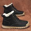 Fashion Casual Leather Men High Top Boots Man Comfy Warm Shoes Fur Winter Snow Casual Shoes Outdoor Platform Ankle Boots Luxury Sneakers