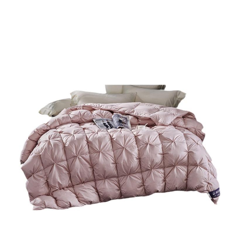 Court Style Soft Silk Twist Solid Color Down Quilt Shell - Silent Semi-Finished Version