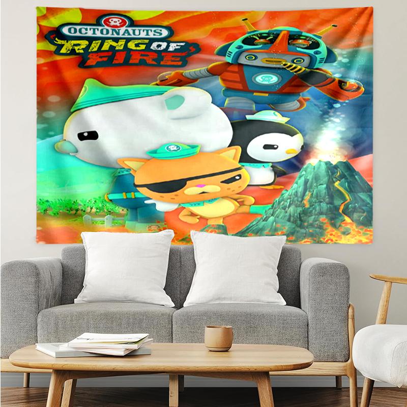 Octonauts Print Tapestry, Backdrop, Easy Setup, Ideal for Bedroom, Office & Living Room, with Aesthetic Wall Hanging Decor.