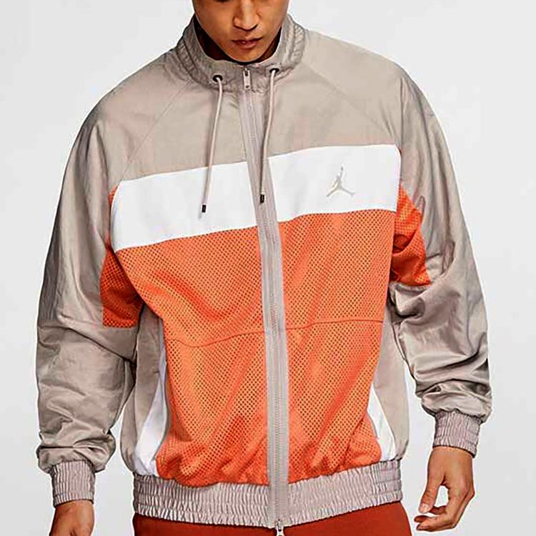 Jordan Stand Collar Casual Woven Sports Jacket Men Jackets Orange-Brown AV1303-854