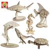 Handmade Wooden 3D Shark Puzzle - Marine Animal DIY Toy for Students