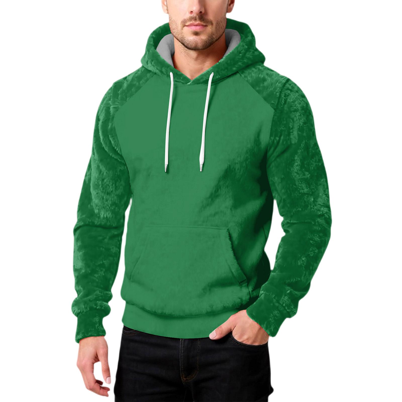 

Men s Fashion Leisure Hooded Hood Plush Long Sleeves Hoodie L