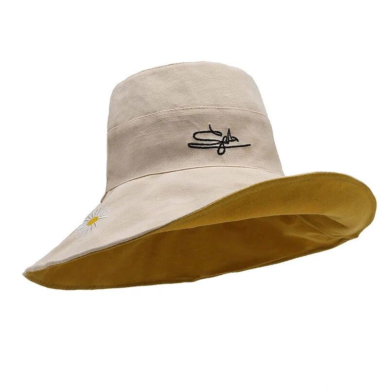 Summer   Sunshade And Sunscreen Bucket Hat Korean Version Large Brim Outdoor Fashion Neck Hat