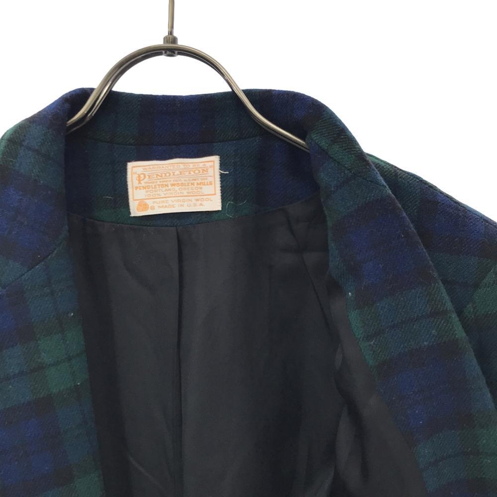 PENDLETON 70er Jahre Made in USA Wolle Vintage Black Watch taillierte Jacke Damen Gebraucht