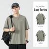 Men's Trendy Black Ice Silk Cotton Crew Neck Loose Fit Printed Short Sleeve T-Shirt