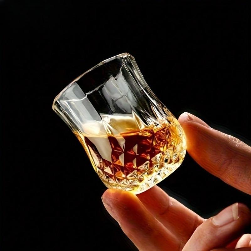 50ml sklenice z broušeného křišťálového skla, opakovaně použitelná, vhodná na whisky a likéry, skleněné nádobí, pro domácí bar, KTV