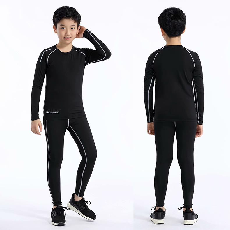 Kids Quick-Dry Sports Compression Set: Summer Thin Long Sleeve and Pants Size 26 (126-135cm)