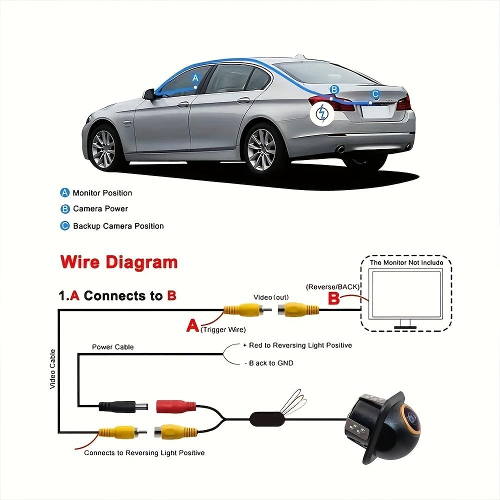 1080P AHD Fisheye Car Camera - Full-Color Night Vision, Parking Camera with Reverse View, Ideal for SUVs, RVs, and Pickup Trucks