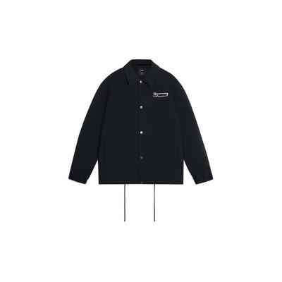 Li Ning Krótkie Logo Casualowa Sportowa Bawełniana Kurtka z Długim Rękawem Męska Kurtka Czarna AJMS121-1