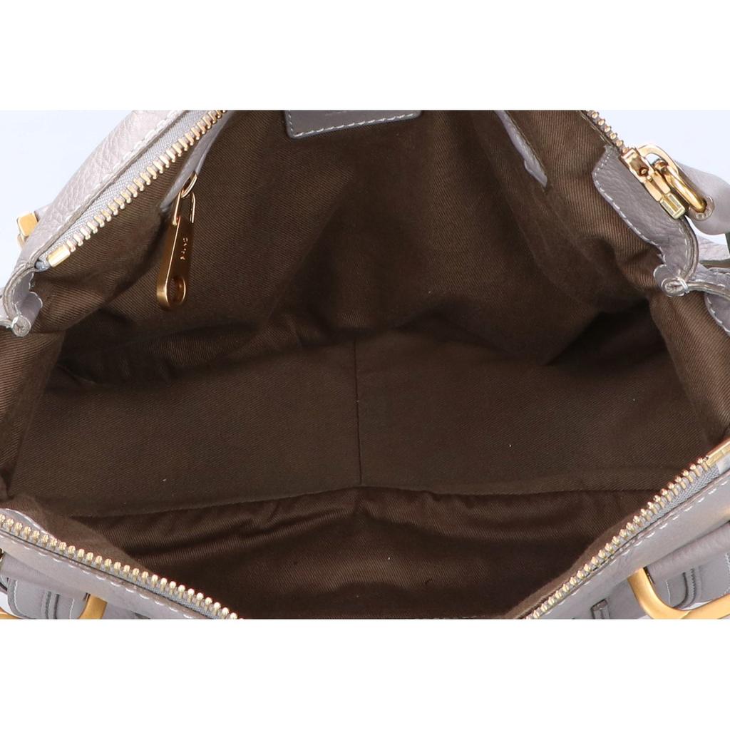 CHLOE Marcy Medium Grained Leather 2-Way Shoulder Bag Handbag grayUsed