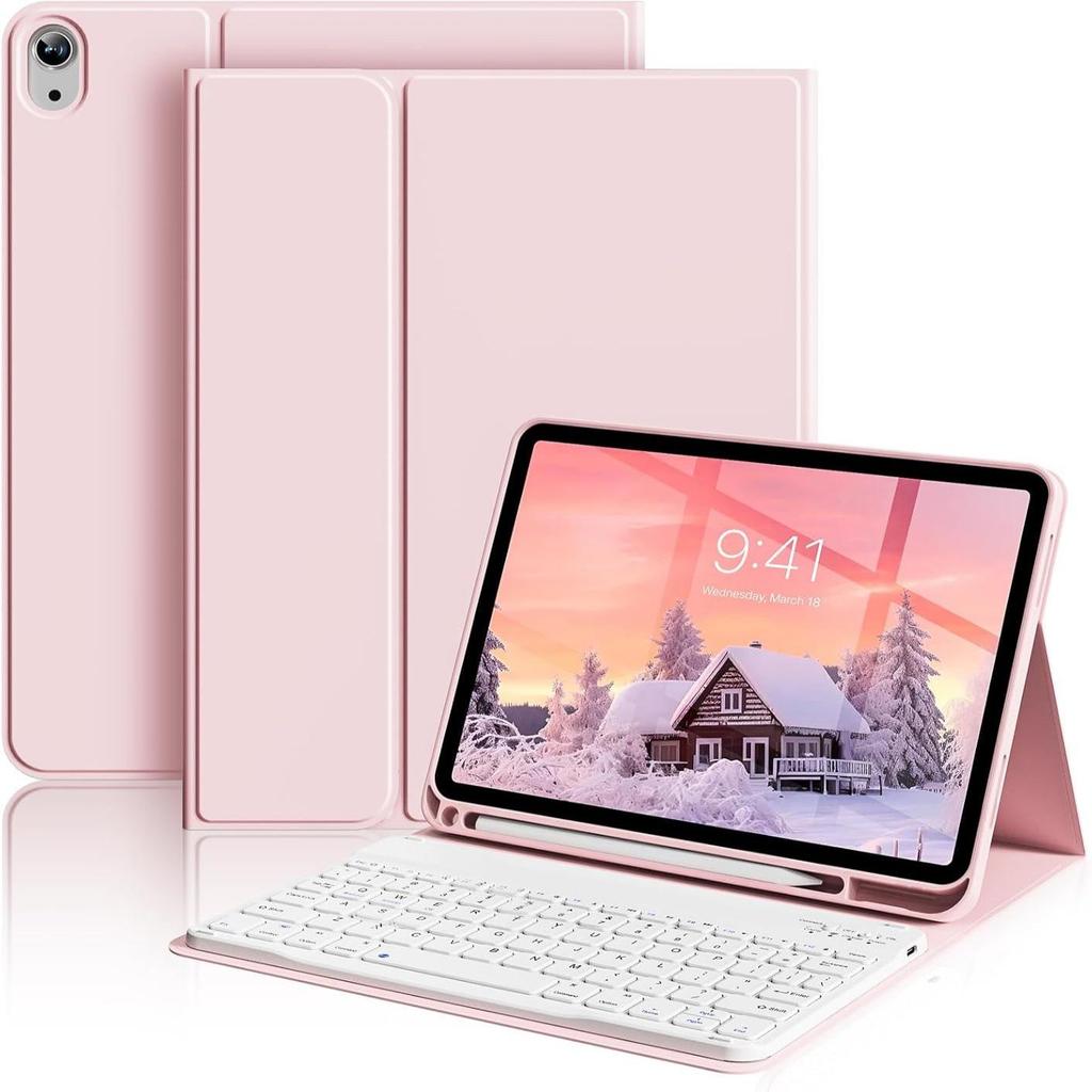 iPad 10th Gen Protective Case with Detachable Wireless Keyboard and Pro Mouse Compatibility