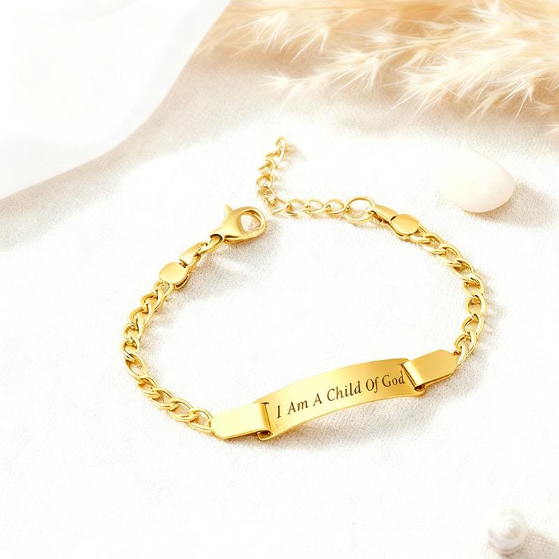 Я дитя Божье Браслет из нержавеющей стали для мальчиков девочек Кубинская цепочка Детский браслет Детские украшения Подарки