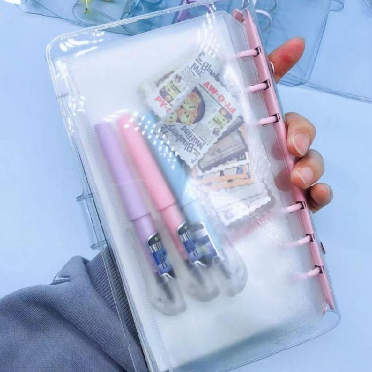 Friendly PVC Rings Binder Cover Clear Design for Custom Notebooks Features Easy Operation Water Resistant and Compacts