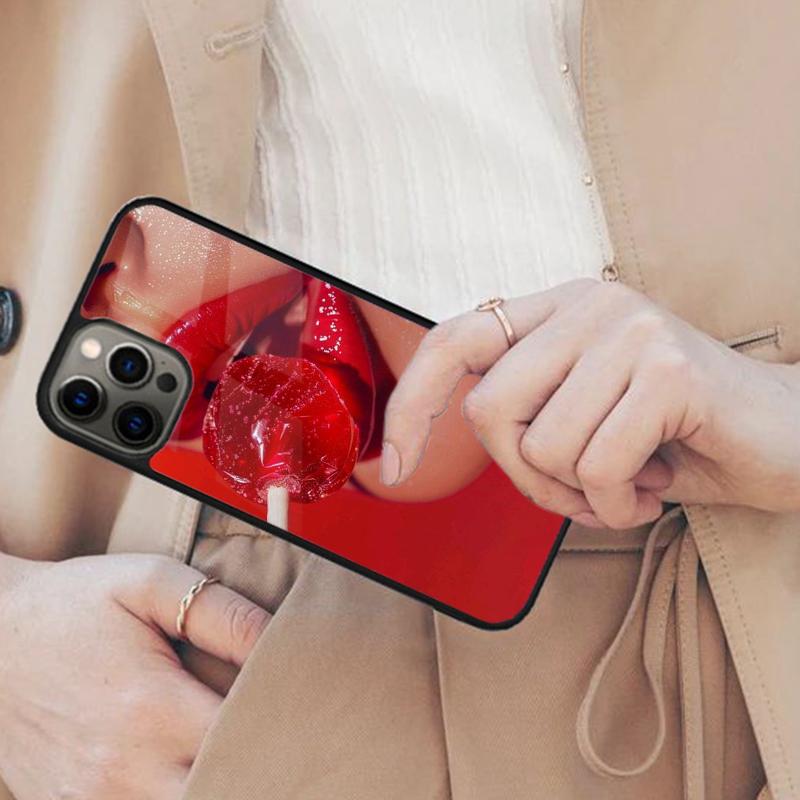 Sexy Red Lips Temptation Magnetic Phone Case For APPLE iPhone 17 Air 16 14 13 12 Pro Max 15 Plus Wireless Charge MagSafe Cover