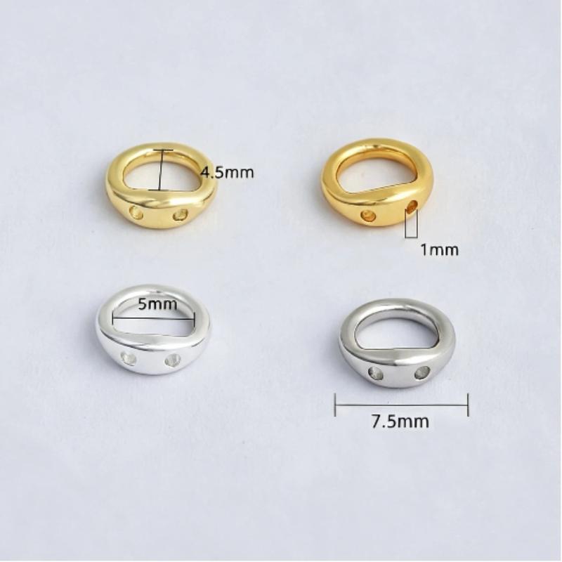 10/20Pcs Brass Circle Loop End Beads Gold Plated Ring Cord End Connectors For Diy Pearl Necklace Bracelet Jewelry Making