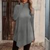 Women's Fashionable Casual Solid-color Long-sleeved Pullover Round-neck T-shirt Top