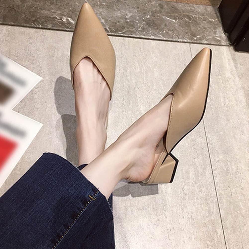 Sandale Guoyupika cu vârf ascuțit, cu toc gros, confortabile pentru mers, solide, perfecte pentru confortabile pentru vară, saboți de damă, tocuri, în, elegante, culoare,
