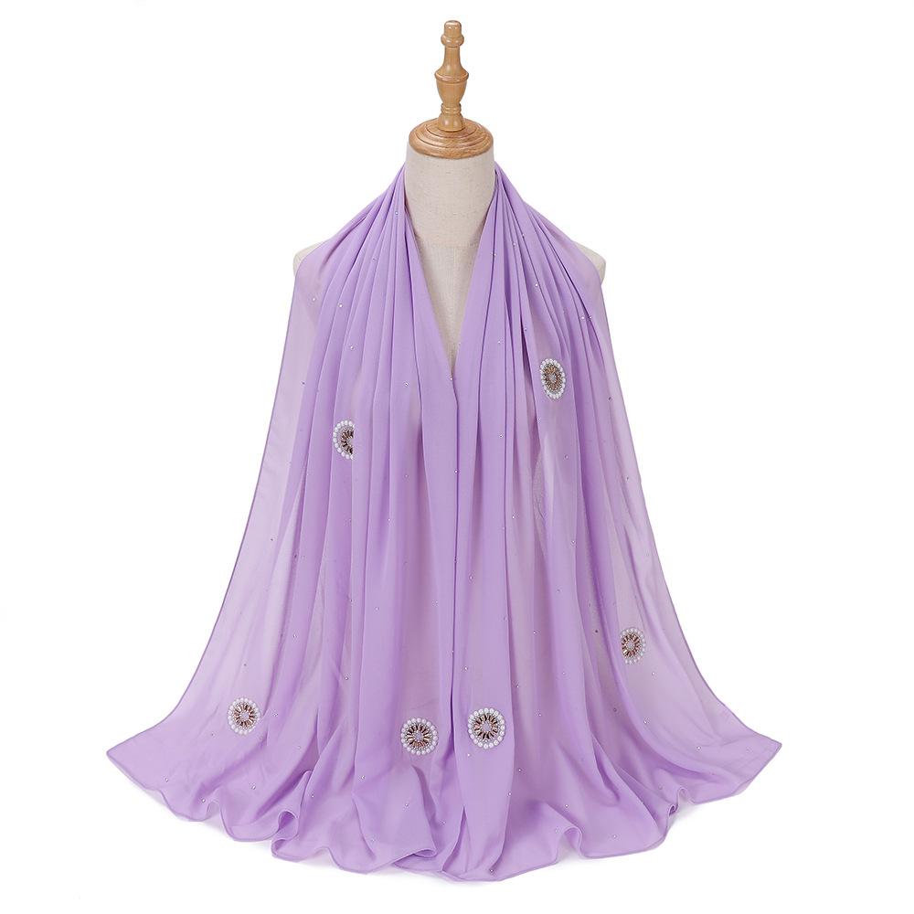 Ramadan Muslim Chiffon Plain Hijab Scarf Women High Quality Solid Color Head Inner Wraps Ladies Islamic Musulman Headband