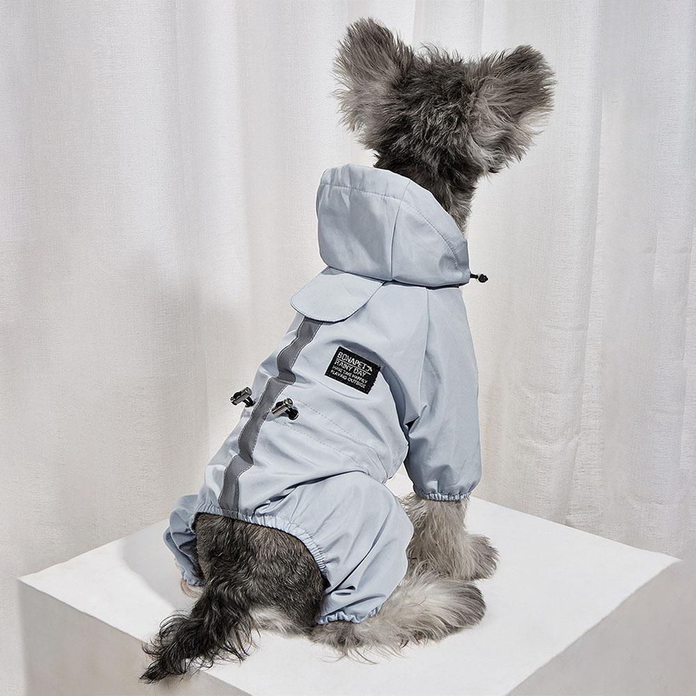 Dog Raincoat Waterproof Dog Rain Jacket with Reflective Strap and Leash Hole Rainy Day Pet Clothes Windproof Puppy Cat Rain Coat