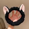 Cute Bow Antler Ears Coral Fleece Soft Warm Headband For Women Girl Washing Face Makeup Bath Head Wrap Hairband Hair Accessories
